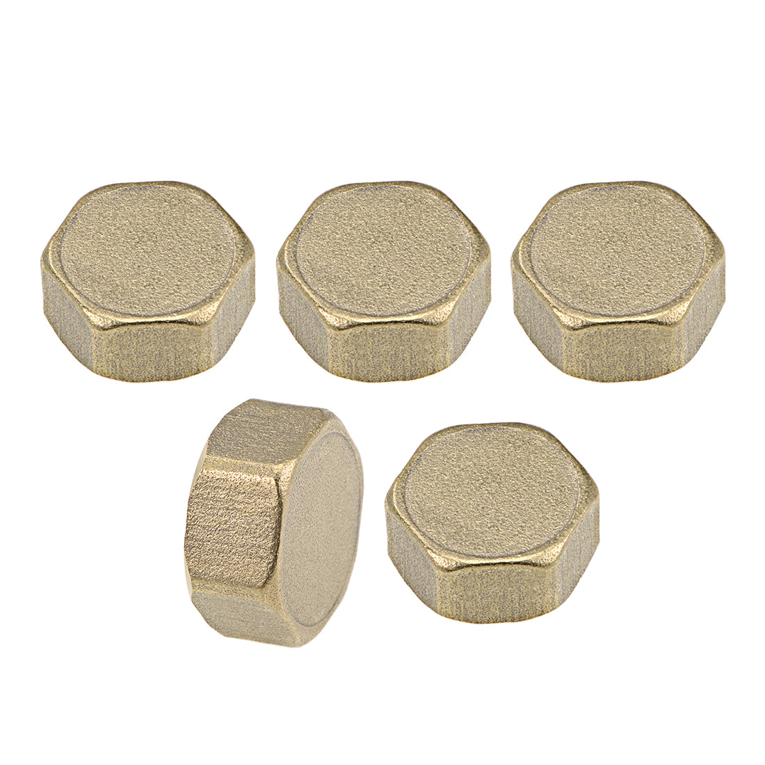 uxcell Uxcell Brass Cap 5pcs G1/2 Female Pipe Fitting Hex Compression Stop Valve Connector 11x23mm