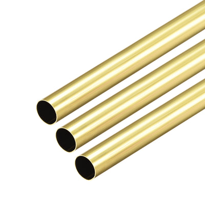 Harfington Uxcell Brass Round Tube 300mm Length 7mm OD 0.5mm Wall Thickness Seamless Straight Pipe Tubing 3 Pcs