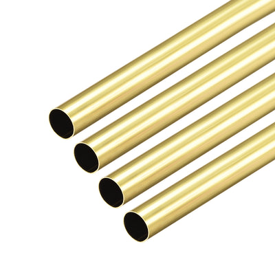 Harfington Uxcell Brass Round Tube 300mm Length 7mm OD 0.2mm Wall Thickness Seamless Straight Pipe Tubing 4 Pcs