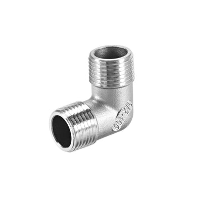 uxcell Uxcell Stainless Steel 304 Pipe Fitting Elbow 1/2BSPT Male x 1/2BSPT Male