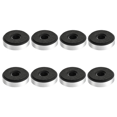 uxcell Uxcell 8 Pcs D40xH11.35mm Plastic Feet Anti-Vibration Base Pad Stand for Speaker Guitar Amplifier HiFi Silver Tone
