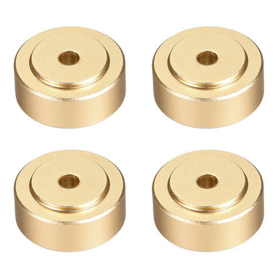 Harfington Uxcell 4 Pcs D20xH8mm Aluminum Feet Anti-Vibration Base Pad Stand with Rubber O Ring for Speaker Guitar Amplifier HiFi Gold Tone