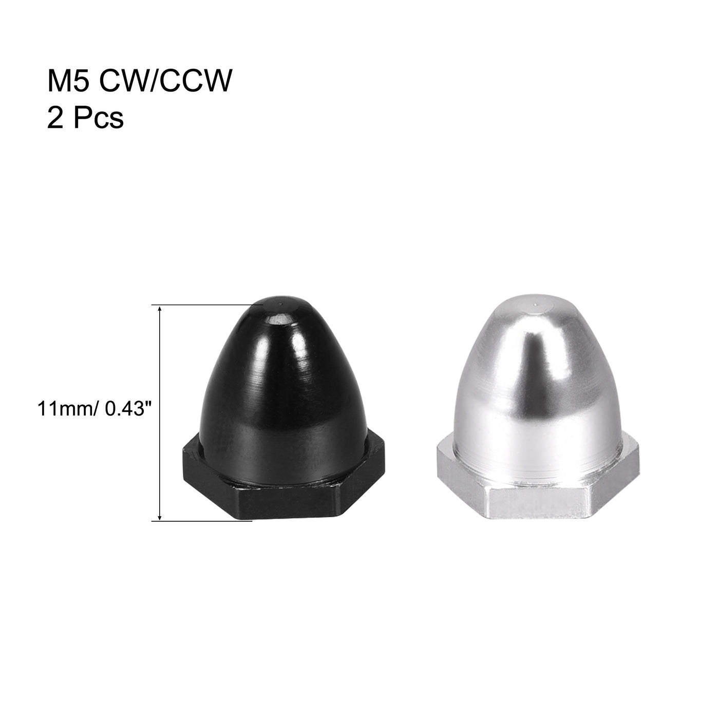 uxcell Uxcell 2pcs Propeller Nut Prop Adapter M5 /C for 1806 2204 2205 2206 2208 Motor Part