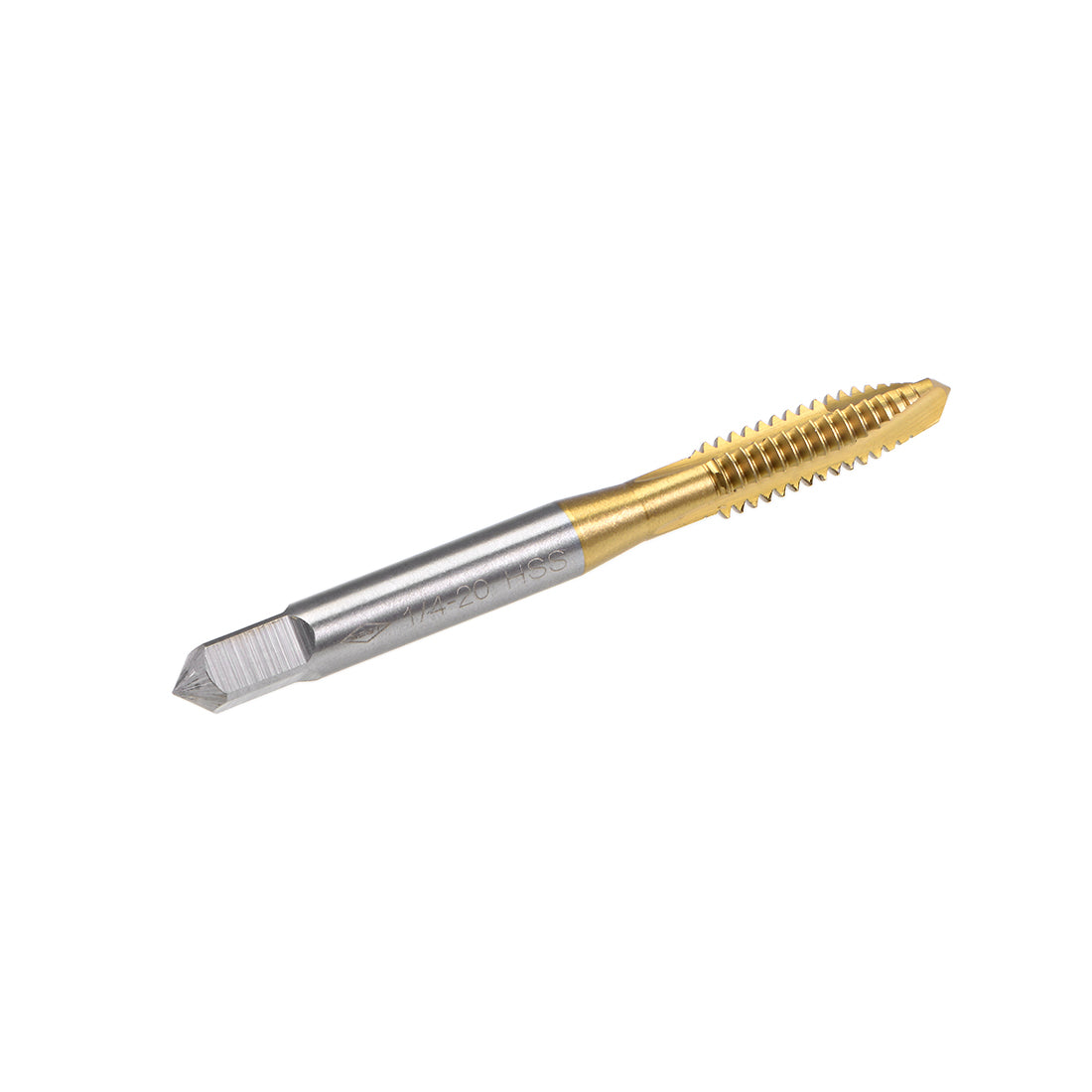 uxcell Uxcell Spiral Point Threading Tap 1/4-20 UNC Thread Pitch Titanium Coated HSS 2pcs