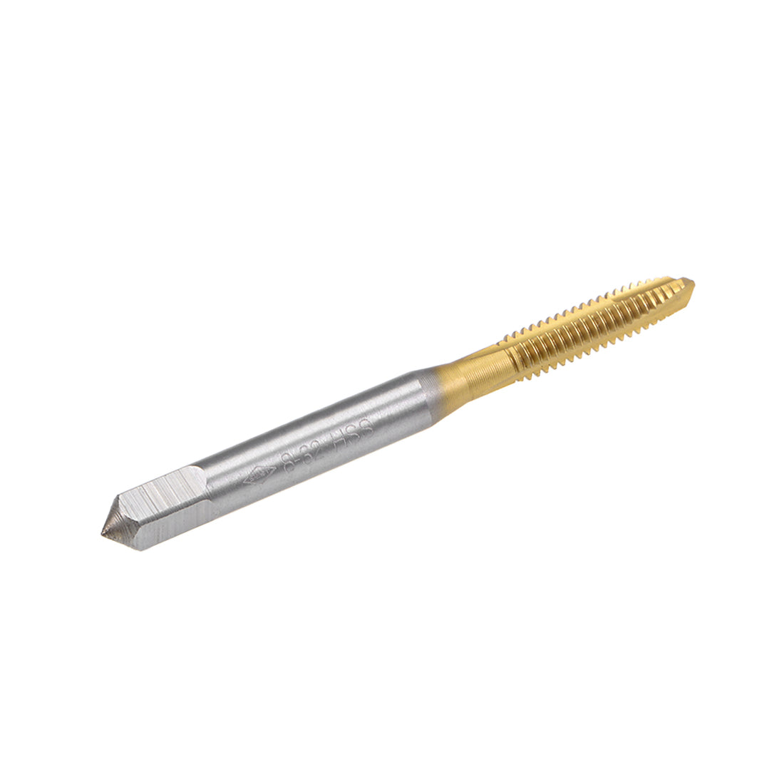 uxcell Uxcell Spiral Point Threading Tap 8-32 UNC Thread Pitch Titanium Coated HSS