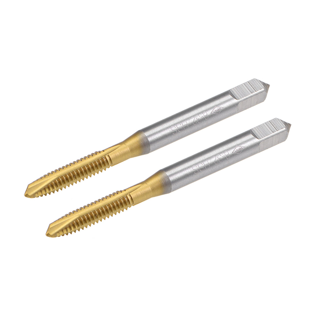 uxcell Uxcell Spiral Point Threading Tap 8-32 UNC Thread Pitch Titanium Coated HSS 2pcs