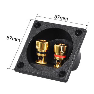 Harfington Uxcell 2-Way Square Speaker Box Terminal Binding Post Stereo Connectors for Subwoofer Plugs  Cable Terminals 1pcs