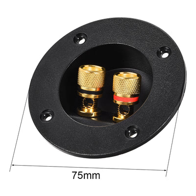 Harfington Uxcell 2-Way Round Speaker Box Terminal Binding Post Stereo Screw Cup Connectors 1pcs