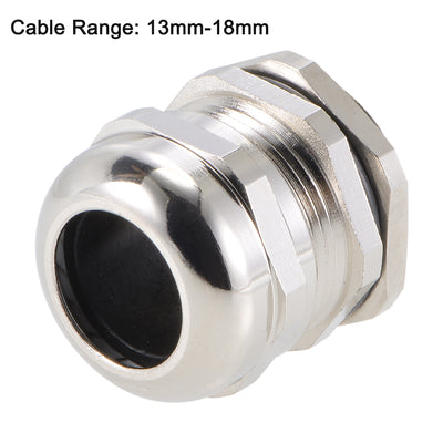 Harfington Uxcell PG21 Cable Gland 13mm-18mm Wire Hole Waterproof Metal Joint Adjustable Locknut with Washer 2pcs