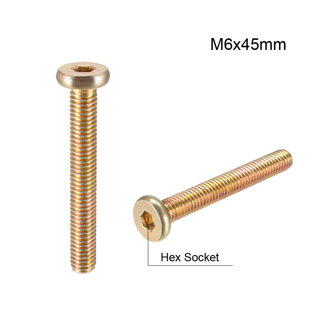 Uxcell Hex Socket Cap Machine Screws Zinc Plated Fasteners Thread ...