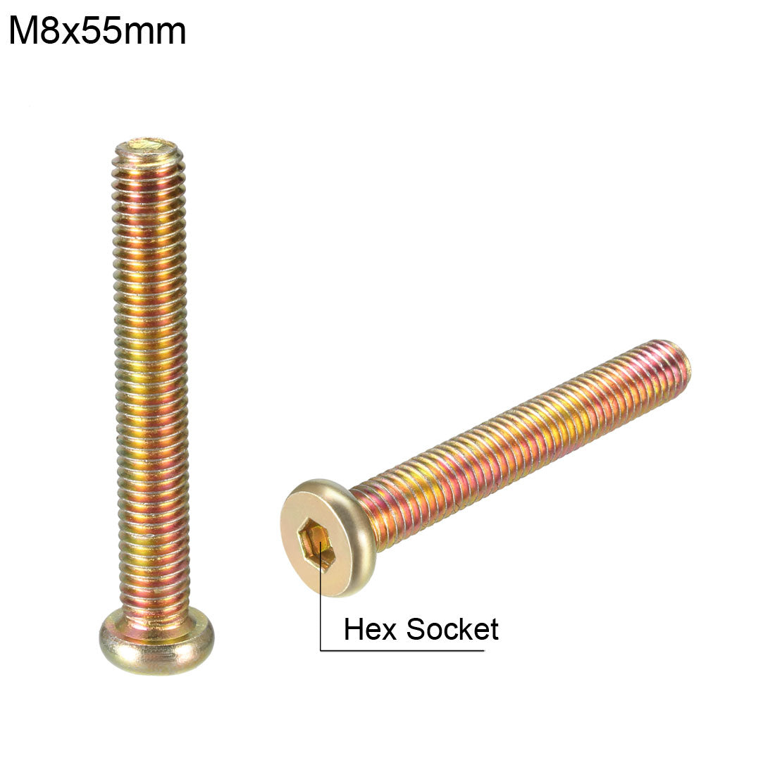 uxcell Uxcell Furniture Screw Hex Socket Screws Plated Fasteners Carbon Steel