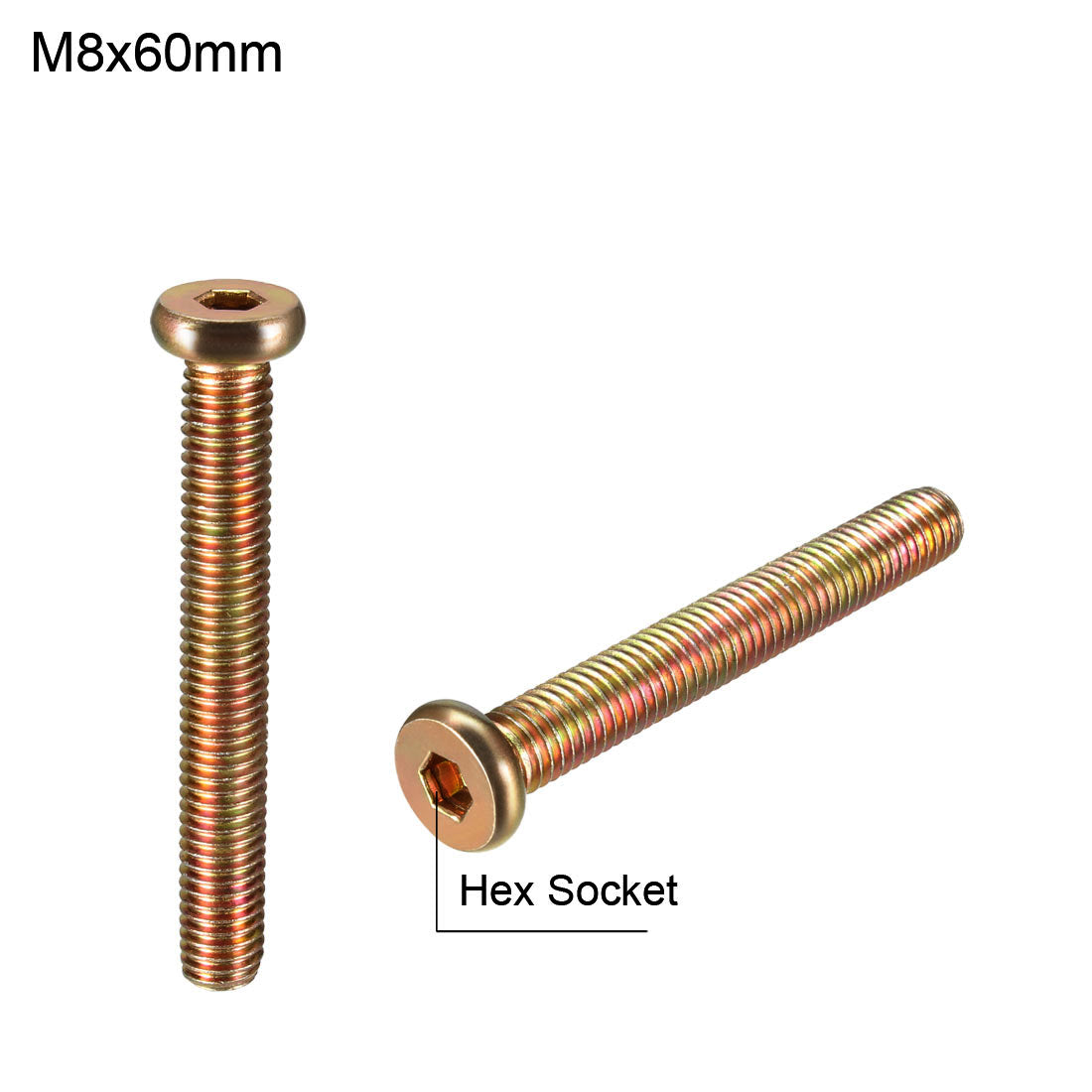 uxcell Uxcell Furniture Screw Hex Socket Screws Plated Fasteners Carbon Steel