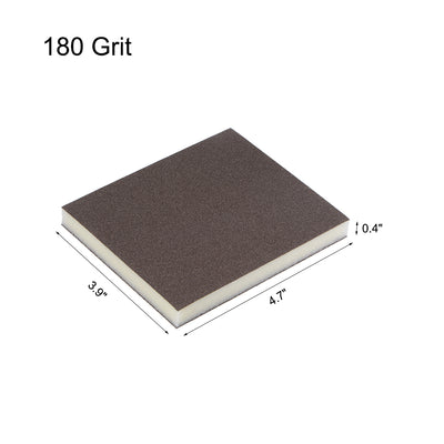 Harfington Uxcell Sanding Sponge 180 Grit Sanding Block Pad 4.7inch x 3.9inch x 0.4inch Brown 6pcs