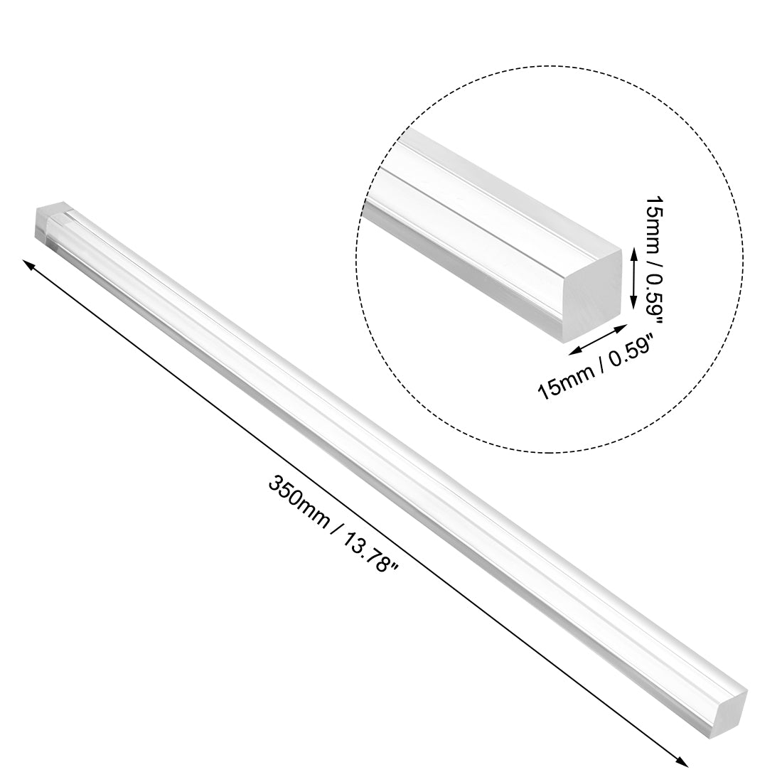 Uxcell 6mmx250mm Straight Dark Blue Line Solid Acrylic Round Rod PMMA