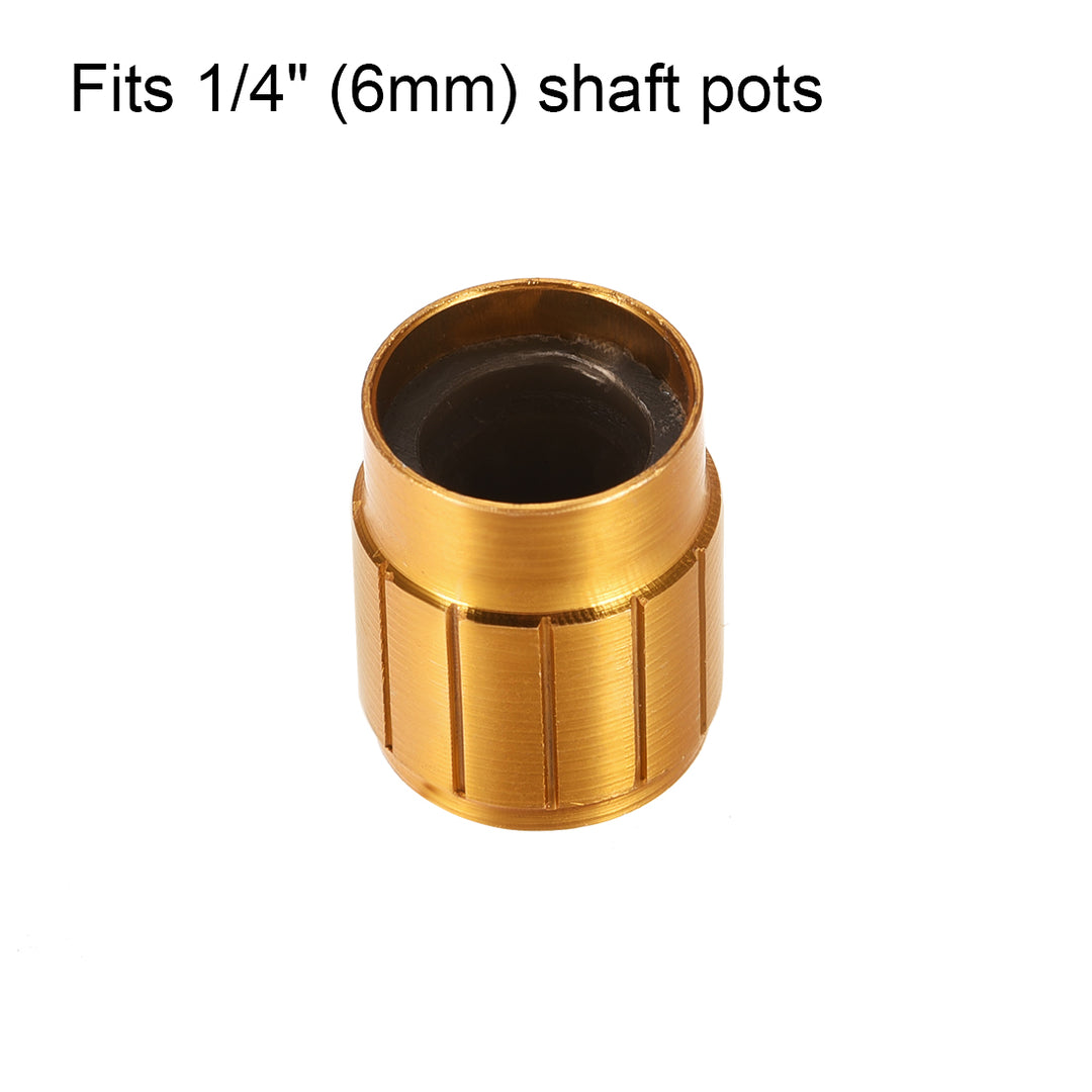 Uxcell 5pcs Potentiometer Knob Cover Cap Silver Tone Aluminum