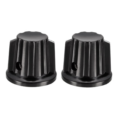 uxcell Uxcell 2Pcs Speaker Control Knob Power Amplifier Knob 24mm Dia Rotary Knobs for 6mm Dia. Shaft Potentiometer with Set Screw