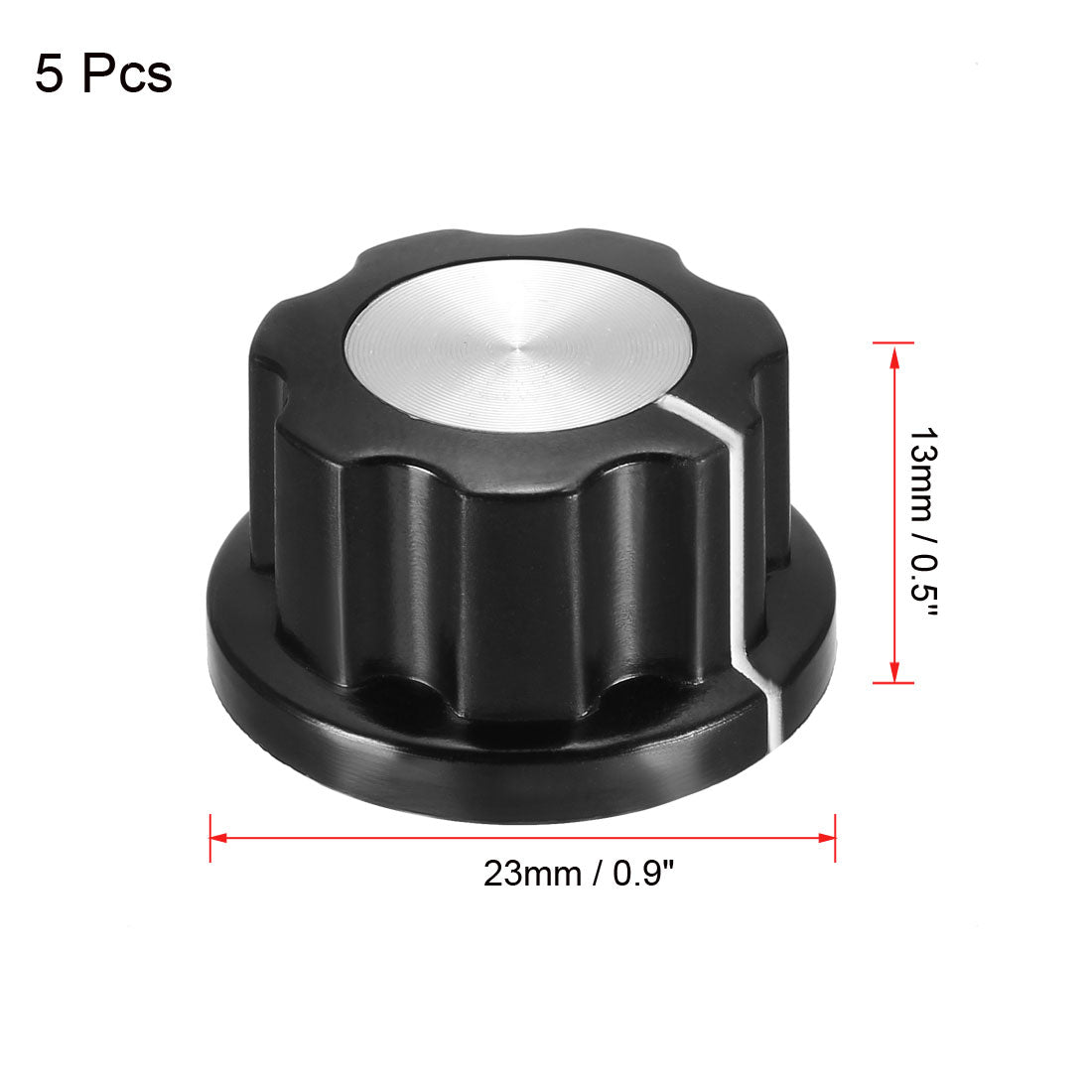 uxcell Uxcell 5Pcs Speaker Control Knob Power Amplifier Knob 23mm Dia. Rotary Knobs for 6mm Dia. Shaft Potentiometer