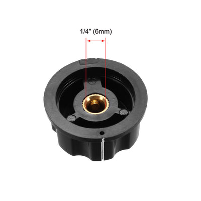 Harfington Uxcell 5Pcs Speaker Control Knob Power Amplifier Knob 33mm Dia. Rotary Knobs for 6mm Dia. Shaft Potentiometer