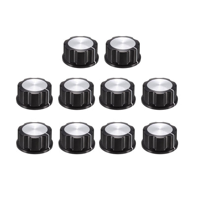 uxcell Uxcell 10Pcs Speaker Control Knob Power Amplifier Knob 33mm Dia. Rotary Knobs for 6mm Dia. Shaft Potentiometer
