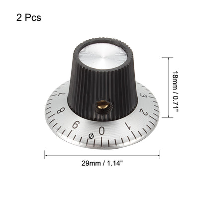 Harfington Uxcell 2Pcs Speaker Control Knob Power Amplifier Knob 29x18mm Digital Knob Cap for 6mm Dia. Shaft Potentiometer