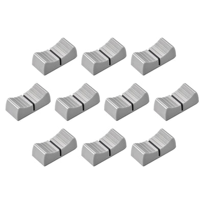 Harfington Uxcell 24mmx11mmx10mm Console Mixer Slider Fader Knobs Replacement for Potentiometer Gray Knob Black Mark 10pcs