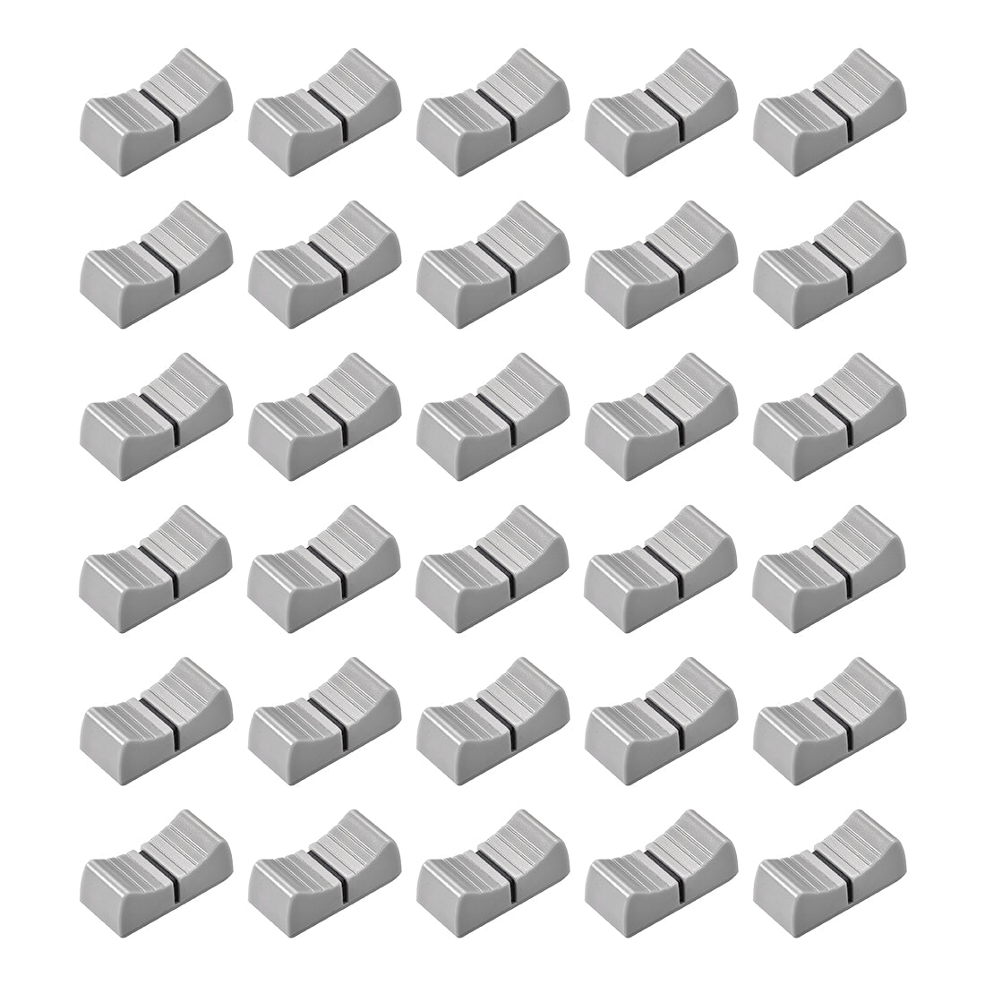 Uxcell Uxcell 24mmx11mmx10mm Console Mixer Slider Fader Knobs Replacement for Potentiometer Gray Knob Black Mark 30pcs