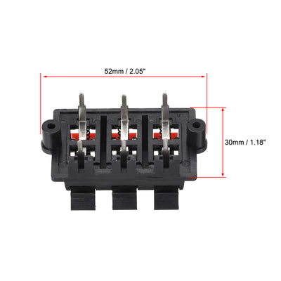 Harfington Uxcell 2 Row 6 Way  Spring Speaker Terminal Clip Push Release Connector Audio Cable Terminals Strip Block Black Red WP6-03 2Pcs