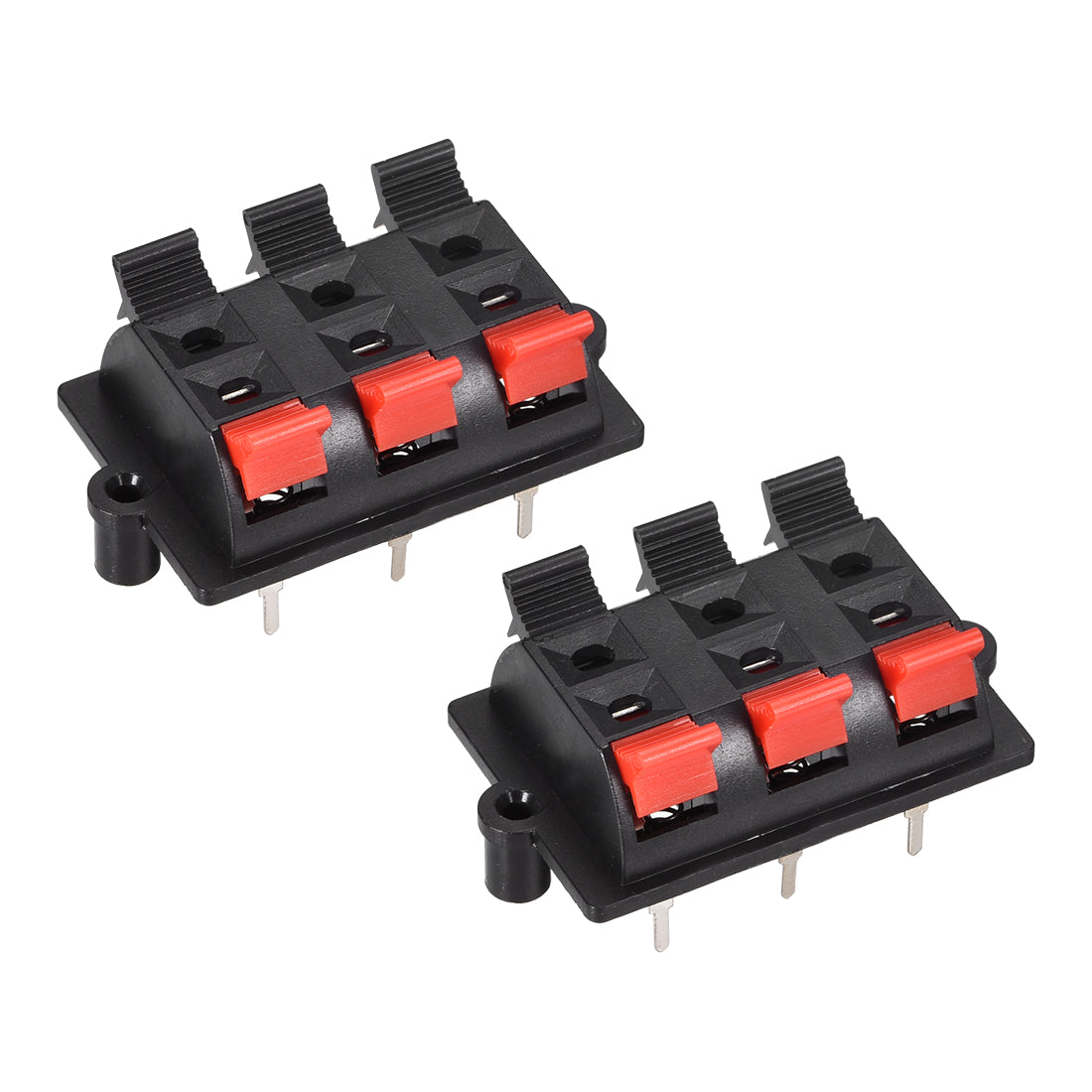 Uxcell 2 Row 6 Way Spring Speaker Terminal Clip Push Release Connector ...