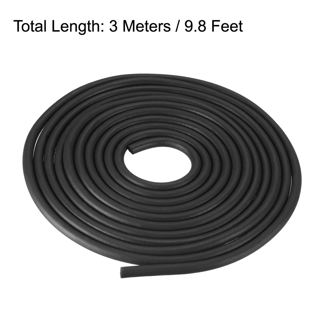 uxcell Uxcell Foam Rubber Seal Weather Strip 5mm Diameter 3 Meters Long Black