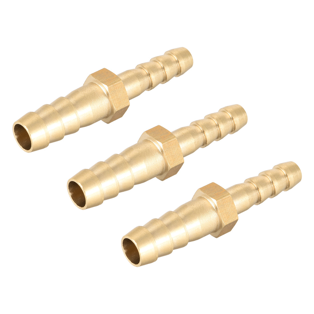 Uxcell Uxcell Straight Brass Barb Fitting Reducer, Fit Hose ID 12mm to 6mm 3pcs