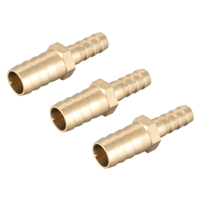 Harfington Uxcell Straight Brass Barb Fitting Reducer, Fit Hose ID 12mm to 6mm 3pcs
