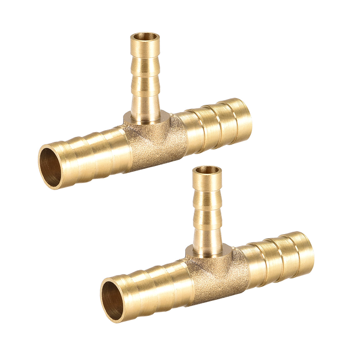 Uxcell Uxcell Tee Brass Barb Fitting Reducer 3 Way, Fit Hose ID 10mm x 6mm x 10mm 2pcs