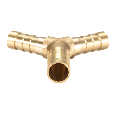 Harfington Uxcell Tee Brass Barb Fitting Reducer Y Shape 3 Way Fit Hose ID 12x8x8mm 3pcs