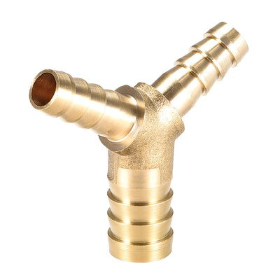 Harfington Uxcell 10x6x6mm Hose ID Brass Reducer Barb Fitting Y-Shaped 3 Way Tee Connector Adapter