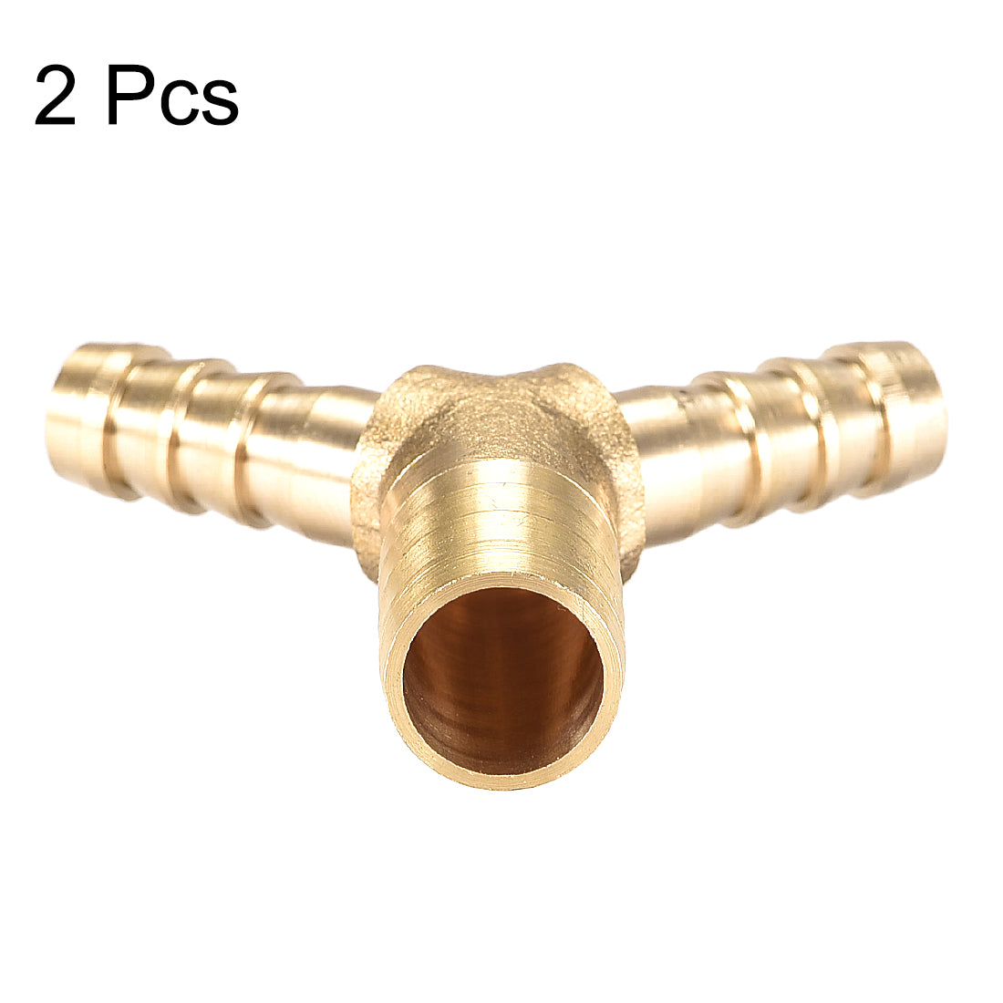Uxcell Uxcell Tee Brass Barb Fitting Reducer Y Shape 3 Way Fit Hose ID 14mm x 10mm x 10mm 2pcs