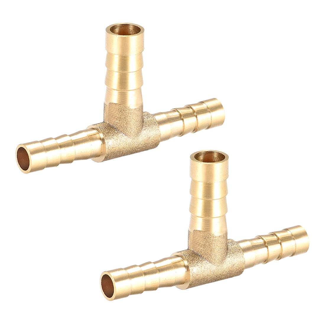 Uxcell Uxcell Tee Brass Barb Fitting Reducer 3 Way, Fit Hose ID 8x10x8mm 2pcs