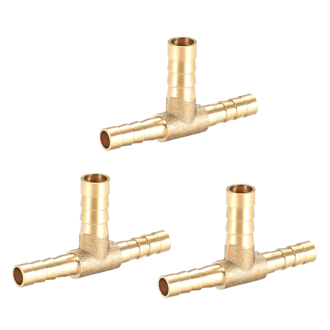 Uxcell Uxcell Tee Brass Barb Fitting Reducer 3 Way, Fit Hose ID 6x8x6mm 3pcs
