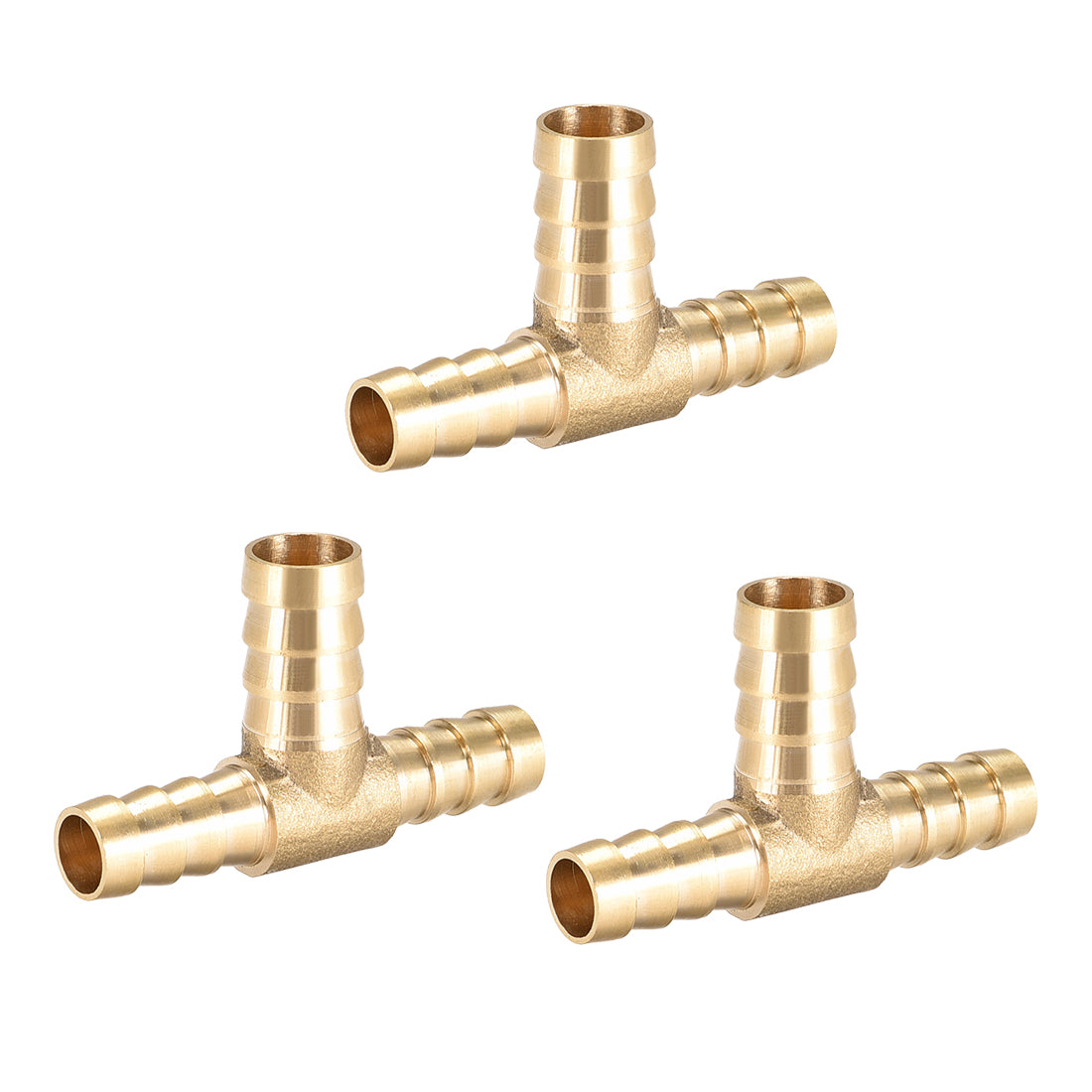 Uxcell Uxcell Tee Brass Barb Fitting Reducer 3 Way, Fit Hose ID 6x8x6mm 3pcs