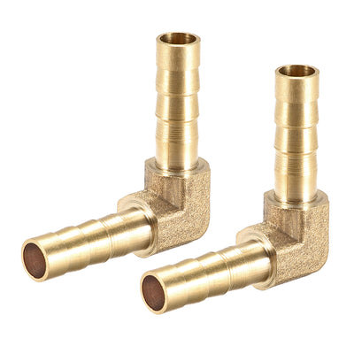 uxcell Uxcell 6mm Barb Brass Hose Fitting 90 Degree Elbow Pipe Connector Coupler Tubing 2pcs