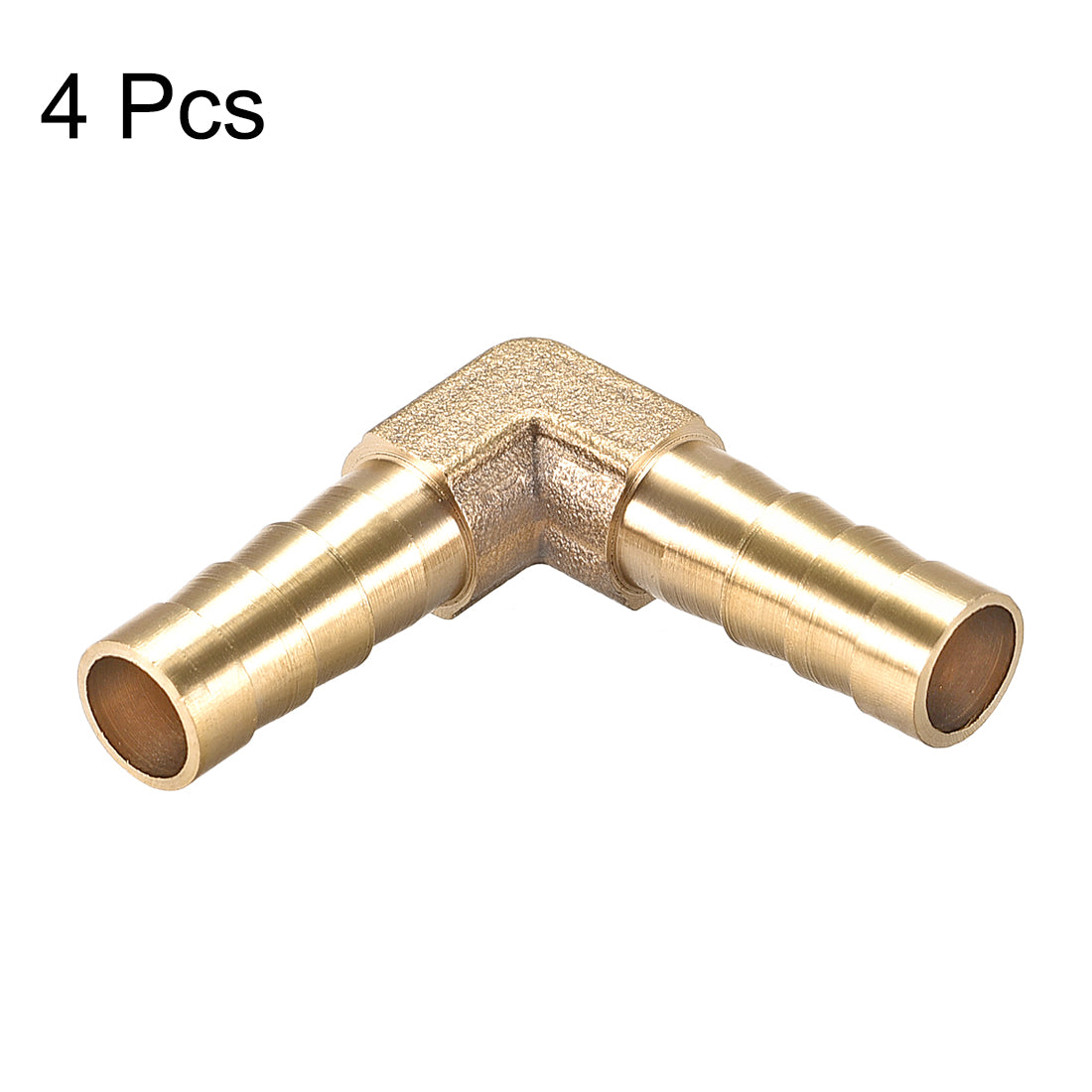 Uxcell Uxcell 8mm Barb Brass Hose Fitting 90 Degree Elbow Pipe Connector Coupler Tubing 4pcs