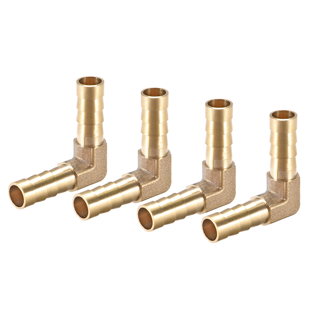 Uxcell Uxcell 8mm Barb Brass Hose Fitting 90 Degree Elbow Pipe Connector Coupler Tubing 4pcs