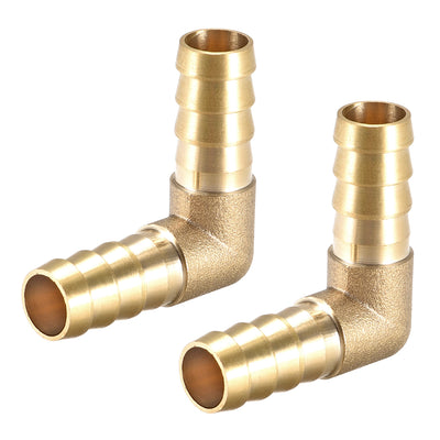 Harfington Uxcell 19mm Barb Brass Hose Fitting 90 Degree Elbow Pipe Connector Coupler Tubing 2pcs