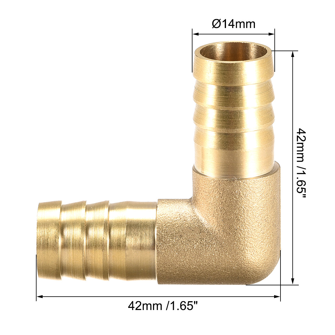 Uxcell Uxcell 19mm Barb Brass Hose Fitting 90 Degree Elbow Pipe Connector Coupler Tubing 2pcs