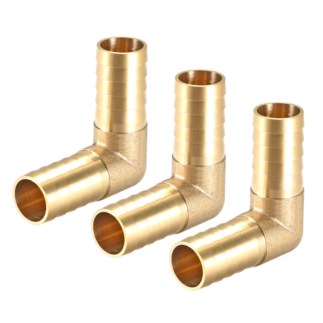 Uxcell Uxcell 16mm Barb Brass Hose Fitting 90 Degree Elbow Pipe Connector Coupler Tubing 3pcs