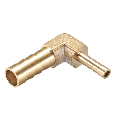 Harfington Uxcell 8mm to 4mm Barb Brass Hose Fitting 90 Degree Elbow Pipe Connector Coupler