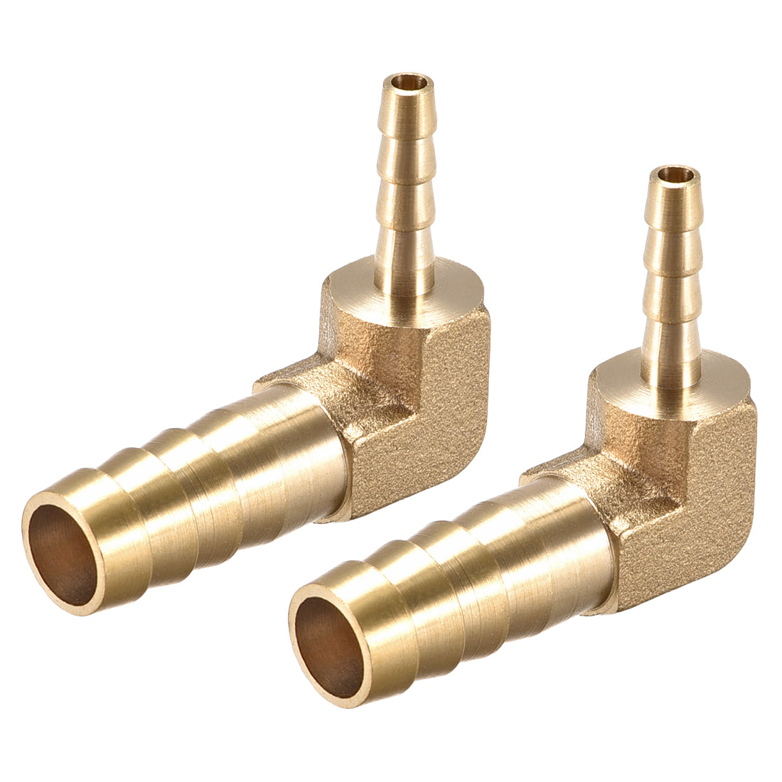 Uxcell Uxcell 8mm to 4mm Barb Brass Hose Fitting 90 Degree Elbow Pipe Connector Coupler 2pcs