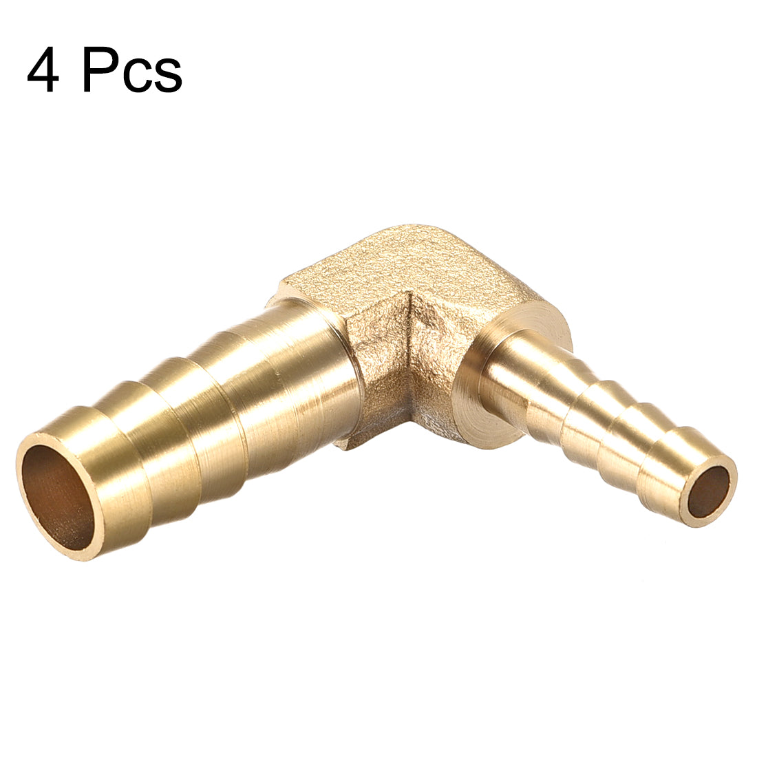 Uxcell Uxcell 10mm to 4mm Barb Brass Hose Fitting 90 Degree Elbow Pipe Connector Coupler 4pcs
