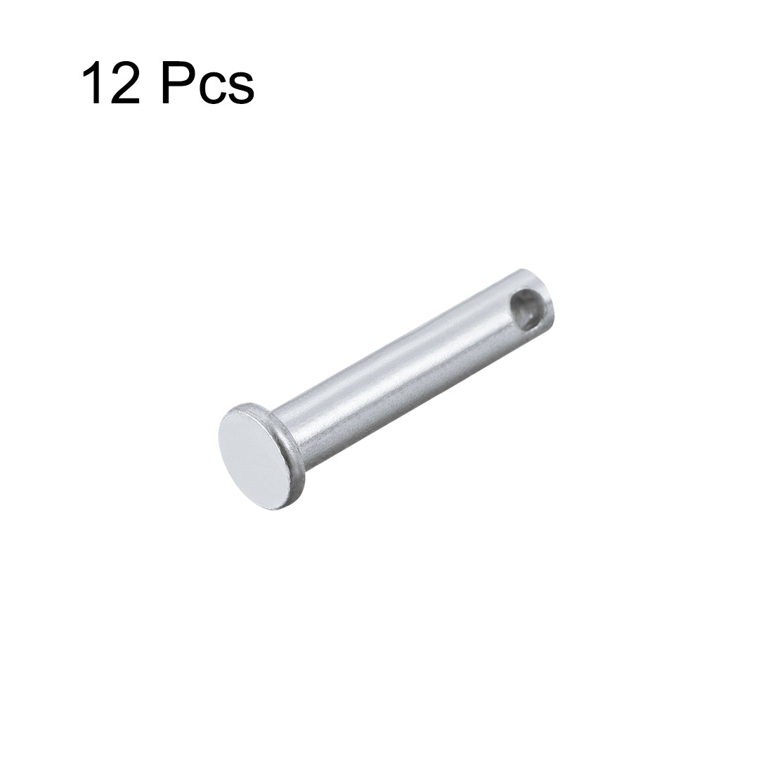 uxcell Uxcell Single Hole Clevis Pins -  Flat Head Zinc-Plating Solid Steel Link Hinge Pin 12Pcs