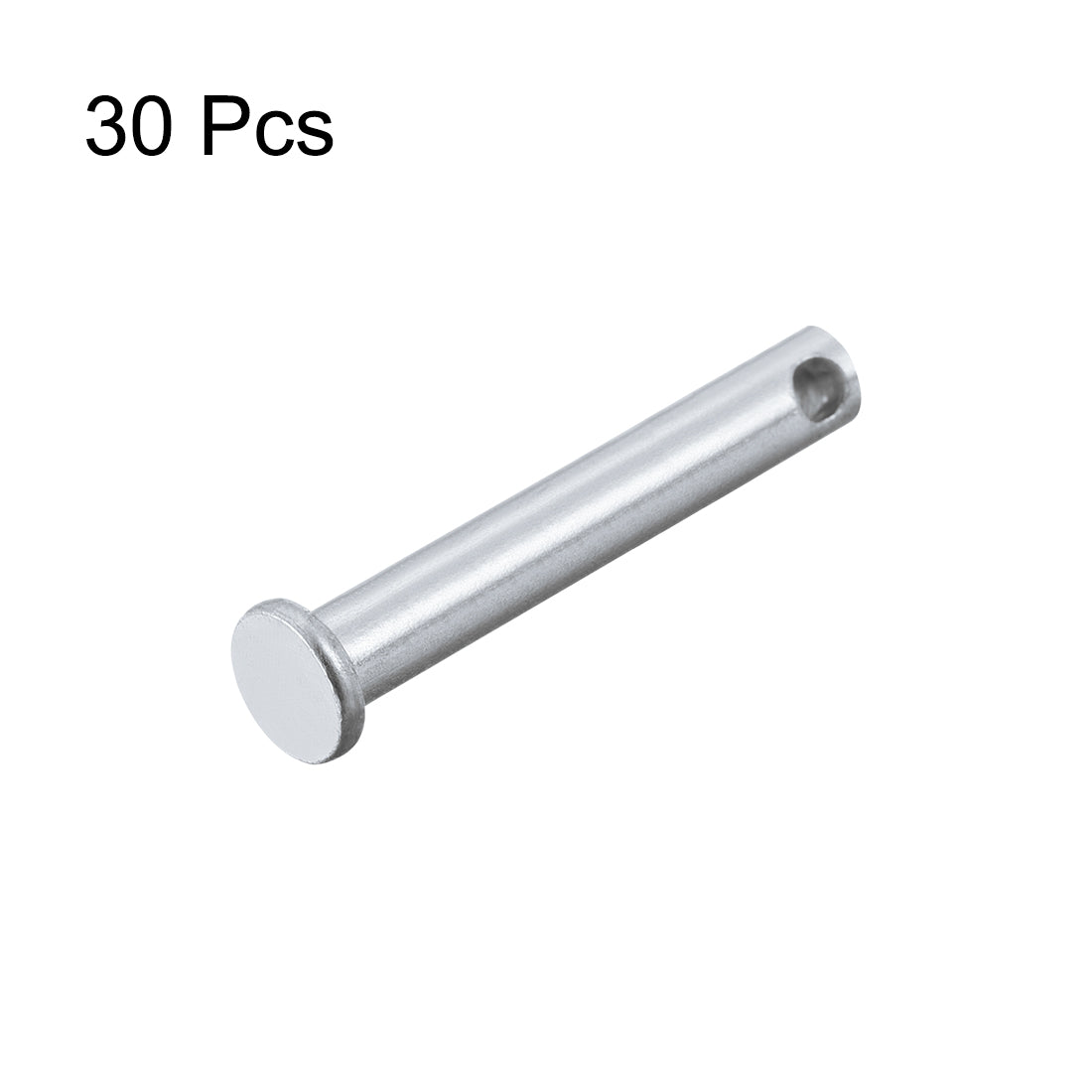 Uxcell Uxcell Single Hole Clevis Pins - 6mm X 60mm Flat Head Zinc-Plating Solid Steel Link Hinge Pin 30Pcs
