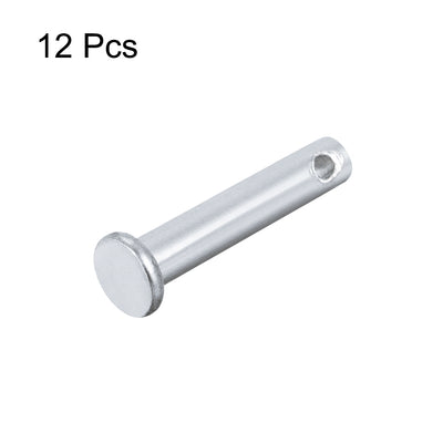 Harfington Uxcell Single Hole Clevis Pins -  Flat Head Zinc-Plating Solid Steel Link Hinge Pin 12Pcs